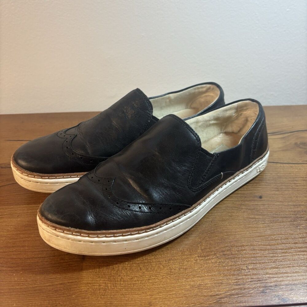 Ugg Australia Hadria Slip On Wingtip Loafer Sneaker Black 1013917 Size 6.5